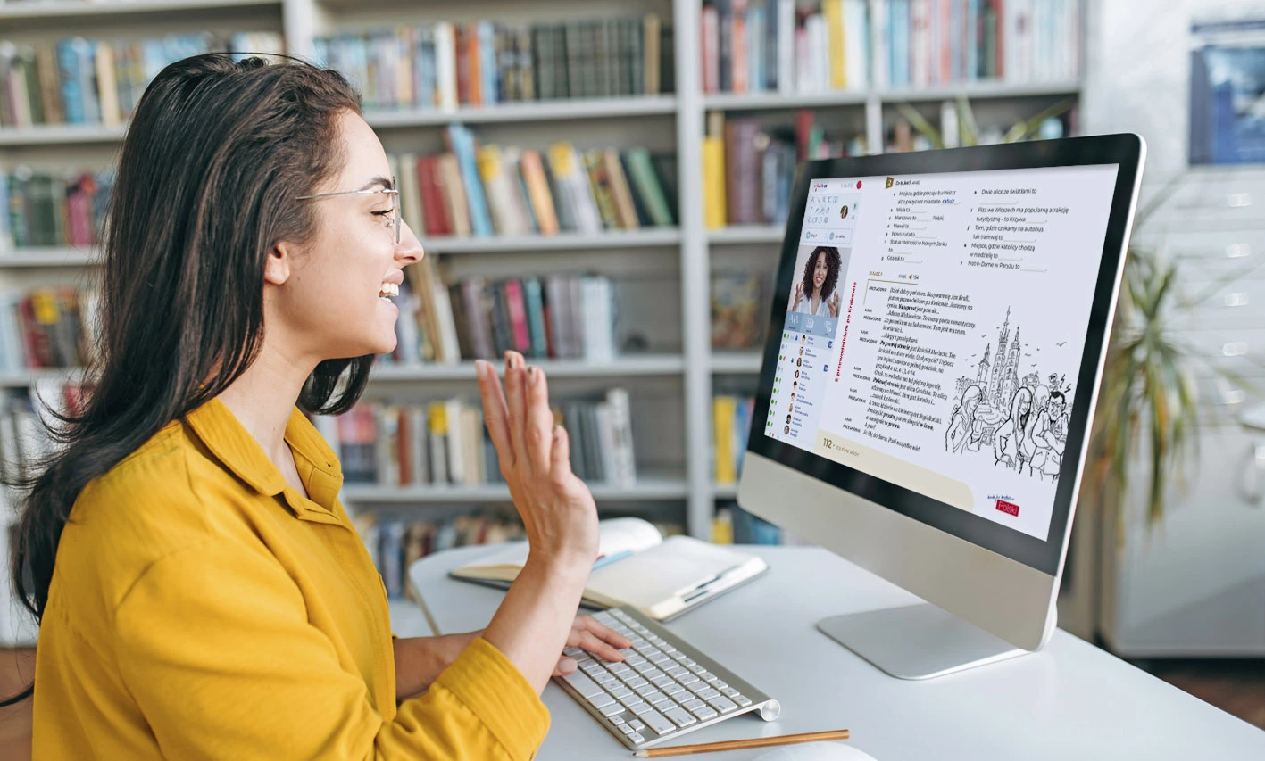 Widok lekcji języka polskiego online w Wirtualnej Sali Lekcyjnej
